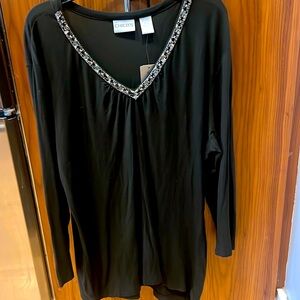 Gorgeous Chico’s V-neck with Sequins Sz 3 NWT